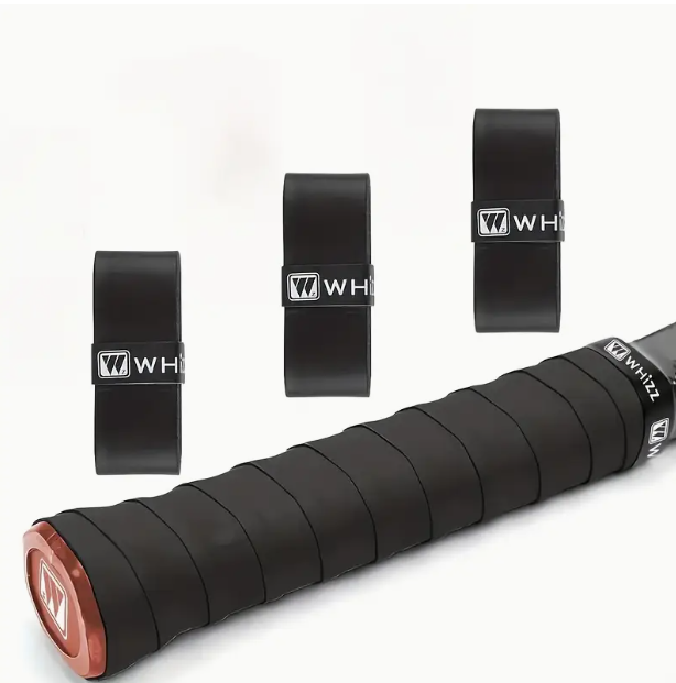 3pcs, Racket Grip Tape, Anti Slip Grip Tape, Absorbent Dry Feel Overgrip For Tennis/Badminton/Pickleball Paddle, Black