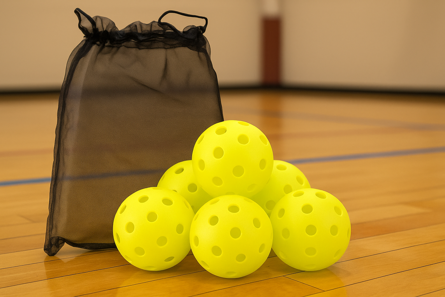 6pcs Premium Pickleball Balls with 40 Holes & Convenient Storage Bag - Ideal for Beginners, Advanced Players & Competitive Training