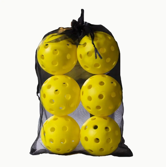 6pcs Premium Pickleball Balls with 40 Holes & Convenient Storage Bag - Ideal for Beginners, Advanced Players & Competitive Training